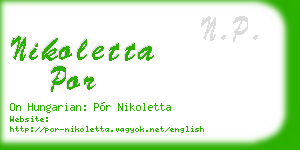 nikoletta por business card