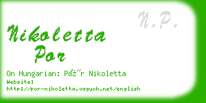 nikoletta por business card